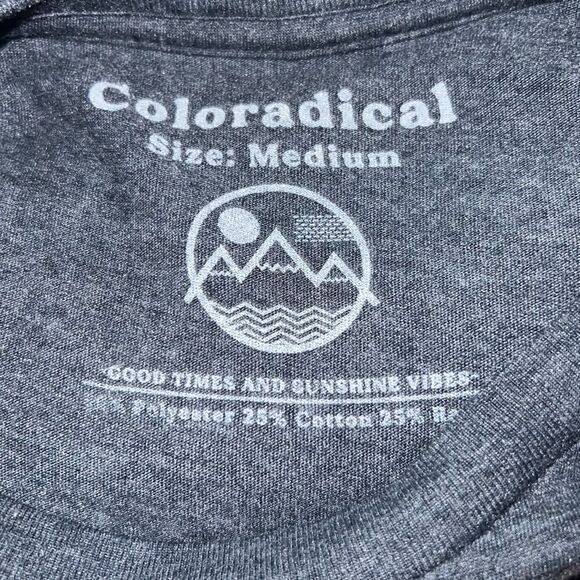 COLORADICAL Heathered Navy Sunshine Vibes Short Sleeve T-Shirt-M - Picture 8 of 8